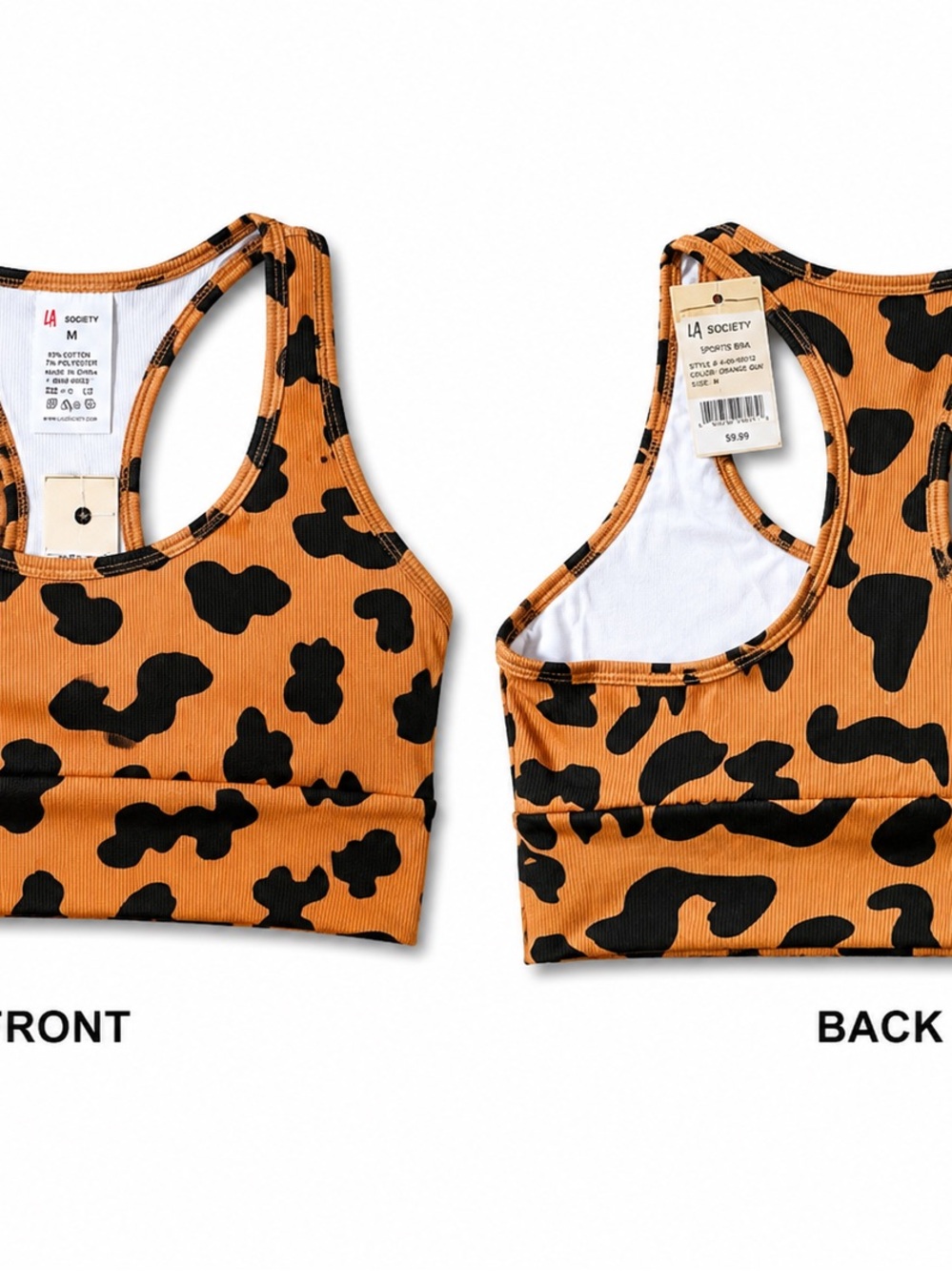 LA Society Amber Animal Print Sports Bra
